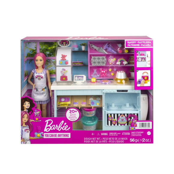 Barbie You Can Be Anything Bakery Set Pink-Haired Petite Fashion Baker Doll NWT - Picture 2 of 9
